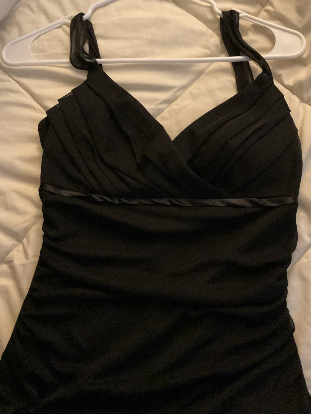 Firm Price Vintage Ruby Rox Black Midi V-Neck Dress/Black Prom Dress - Picture 3 of 6